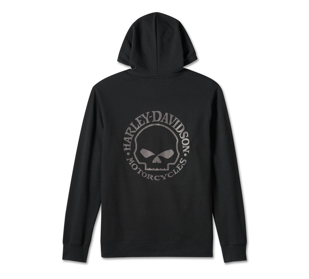 Harley-Davidson® Men's Willie G Skull Zip-Up Fleece Hoodie - Black