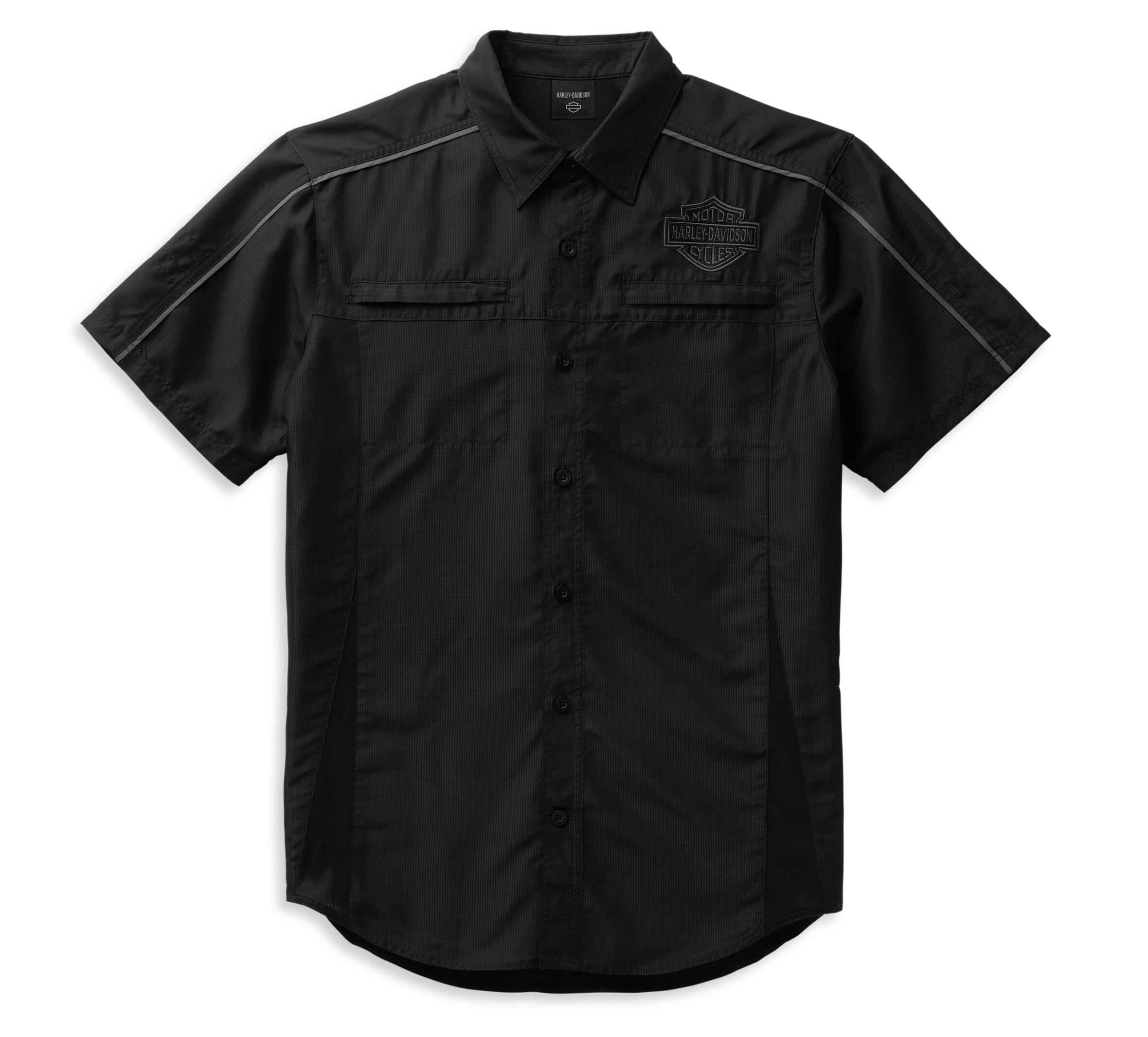 Men's Performance Bar & Shield Shirt - Black & Grey