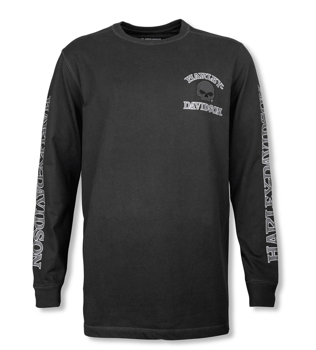 Willie G ™ Skull Long Sleeve Tee - Harley Black