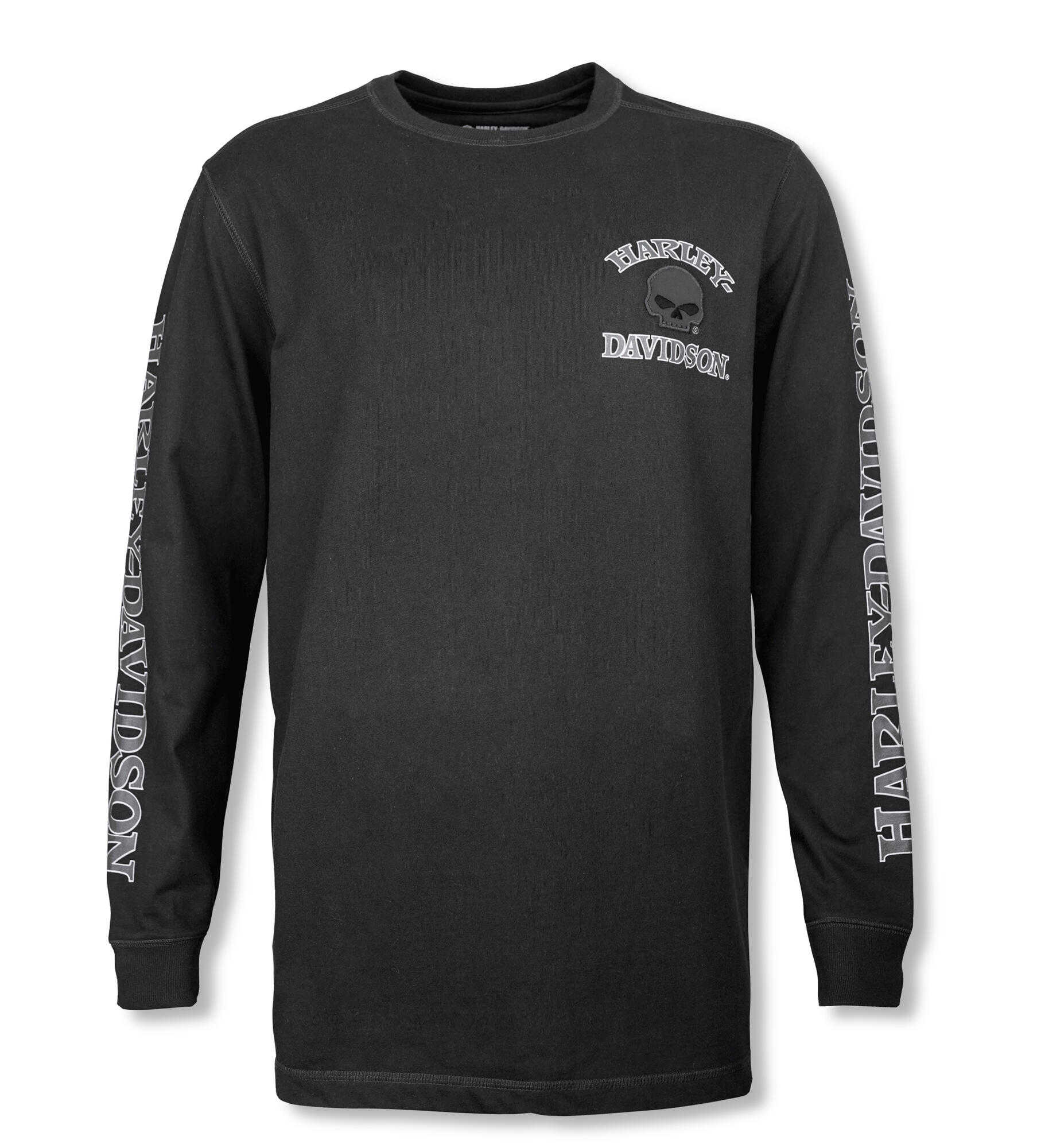 Willie G ™ Skull Long Sleeve Tee - Harley Black