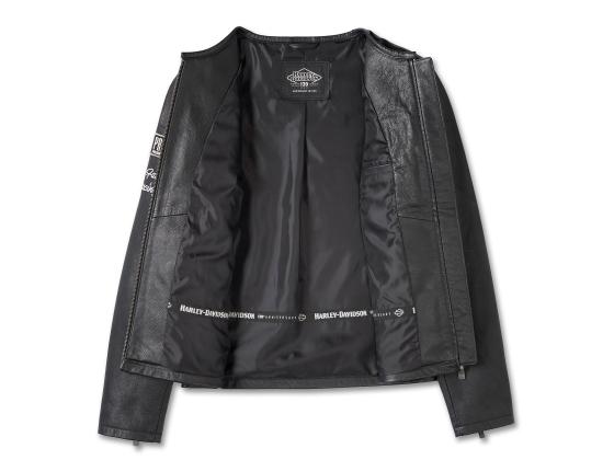 Women's 120th Anniversary Cafe Racer Leather Jacket Black