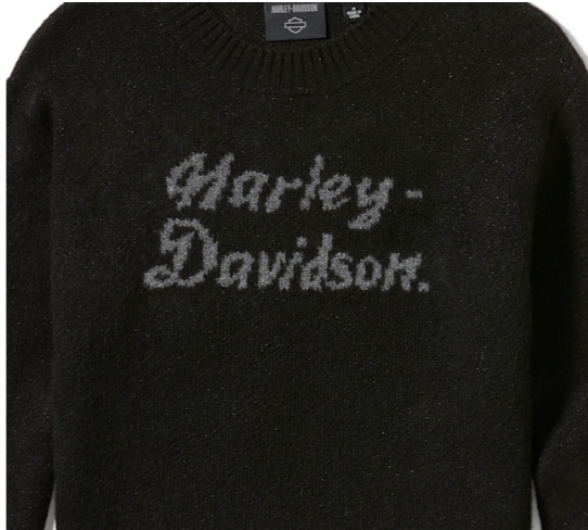 Women's Metallic Script Intarsia Sweater
