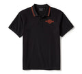 Men's Bar & Shield Solid Pique Polo - Harley Black