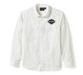 Men's Bar & Shield Solid Long Sleeve Shirt - Bright White