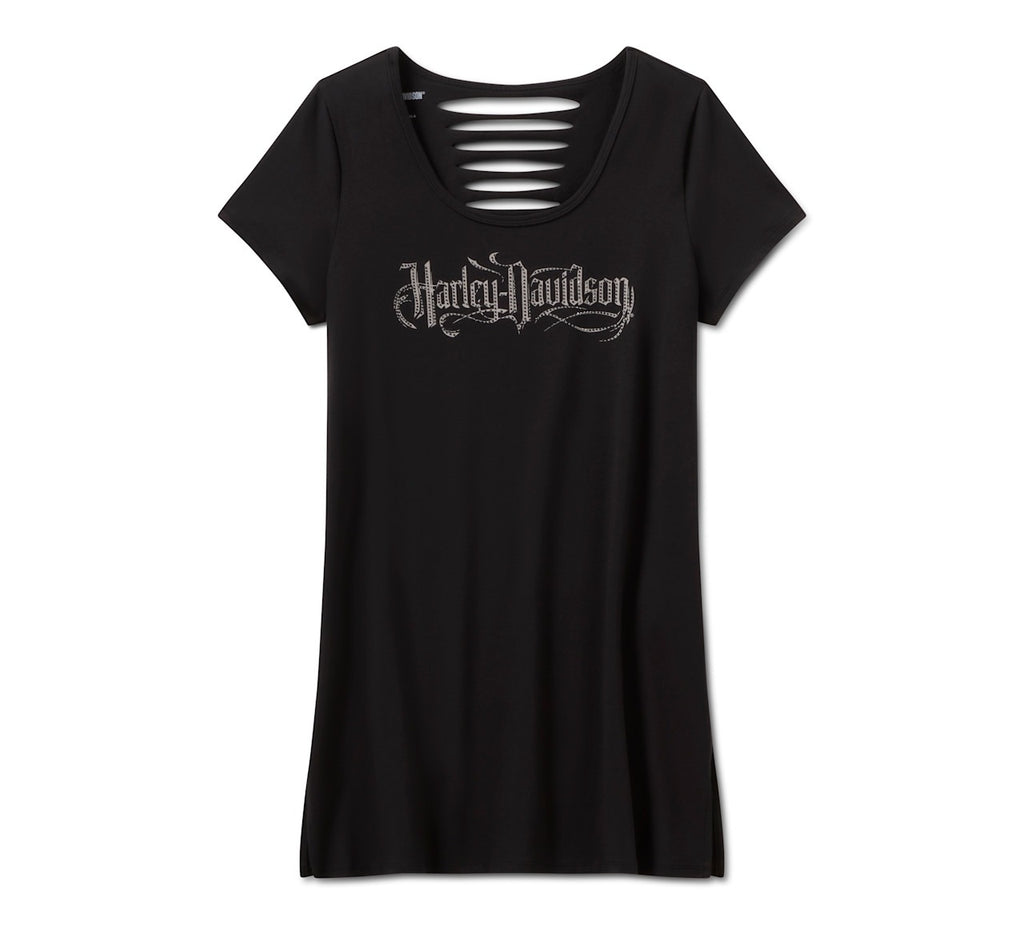 Women's Bling Sabotage Short Sleeve Rip & Repair Tunic