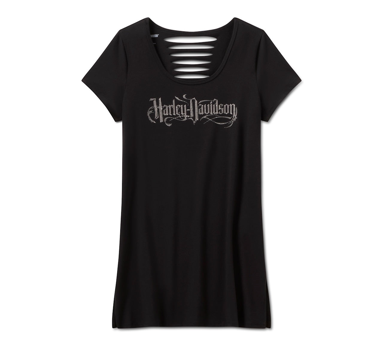 Women's Bling Sabotage Short Sleeve Rip & Repair Tunic