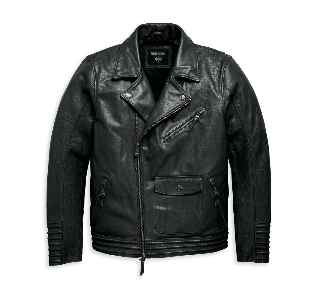 Men's Maverick Leather Biker Jacket - Black
