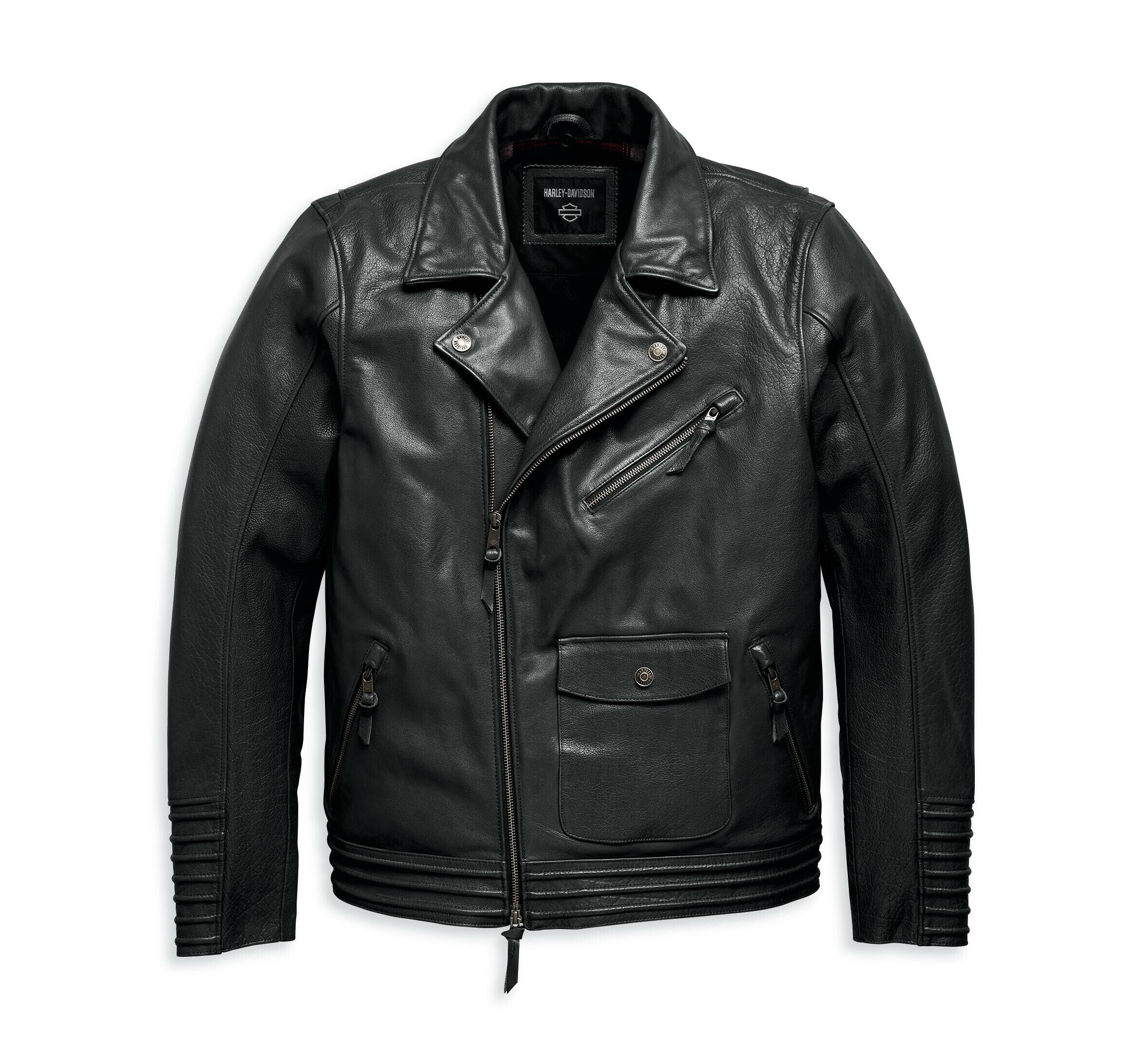 Men's Maverick Leather Biker Jacket - Black