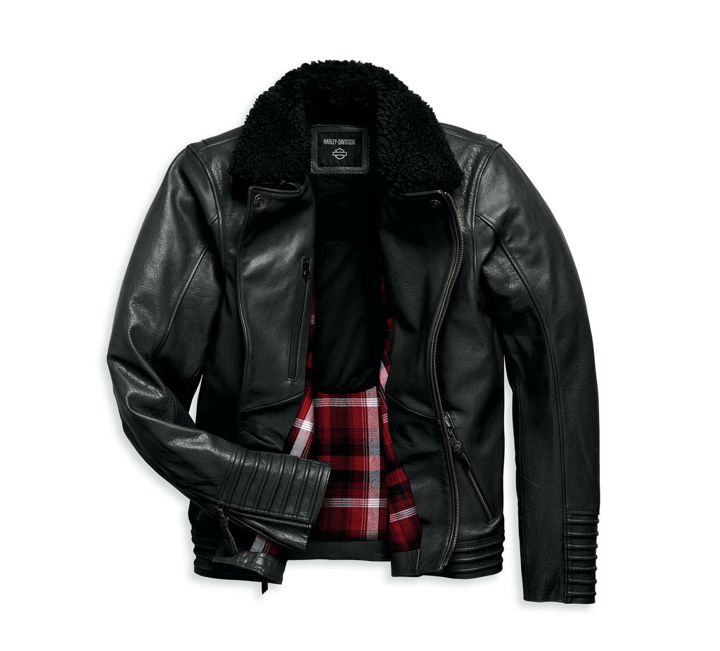 Men's Maverick Leather Biker Jacket - Black