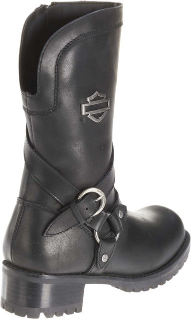 Harley-Davidson® Women's Amber Black Leather 9.5-Inch Motorcycle Boots