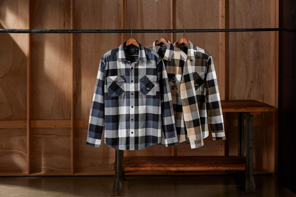 Essence Long Sleeve Flannel Shirt - Plaid - Harley Black & Grape Leaf