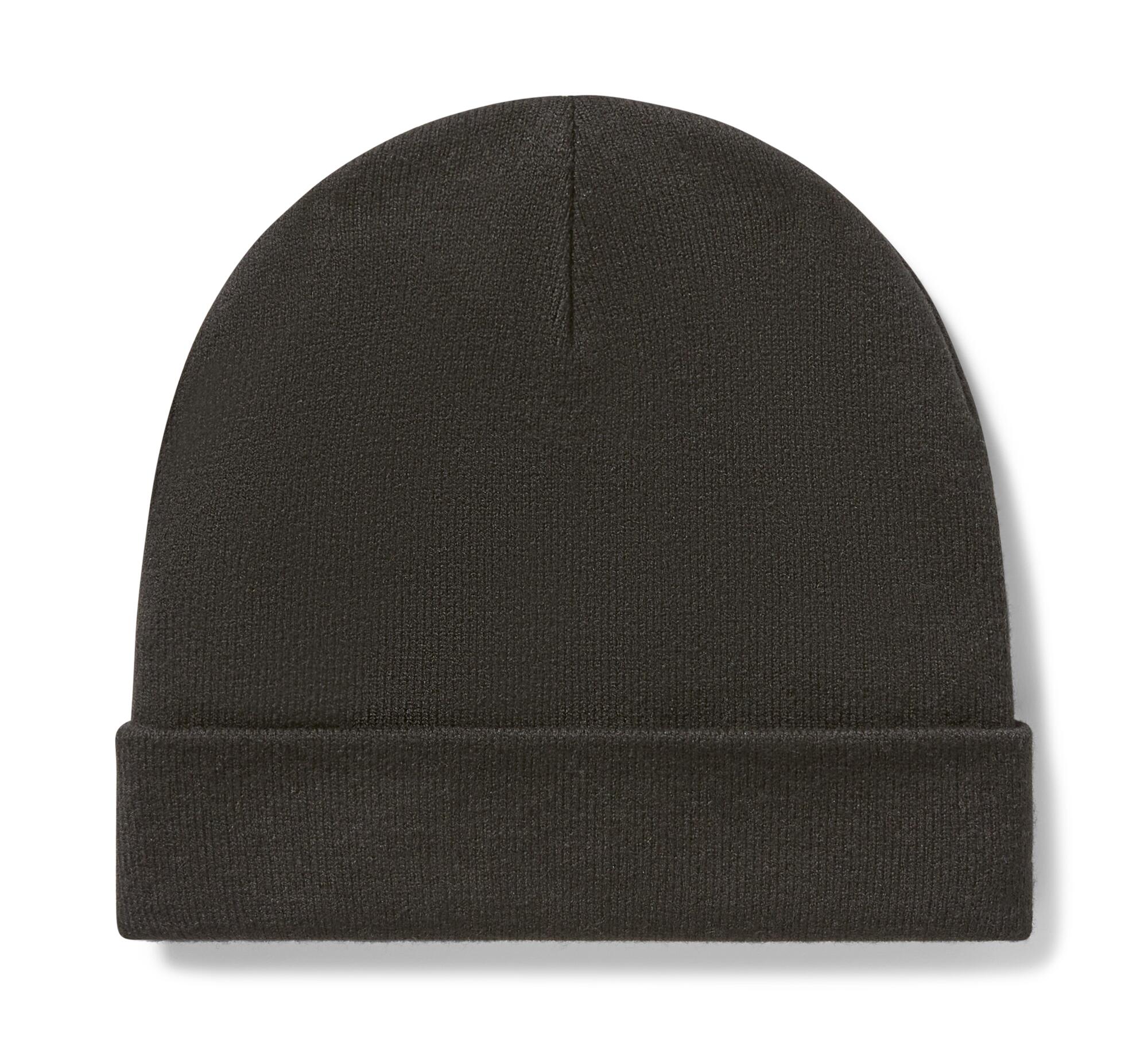 Oversized Bar & Shield Beanie - Harley Black