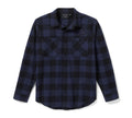 Men's Bar & Shield Buffalo Check Flannel - Plaid - Mood Indigo/Harley Black