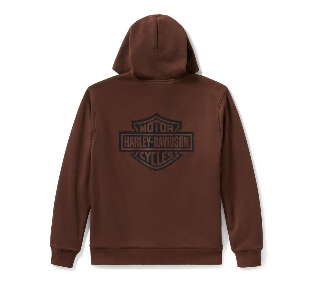 Men's Plaid Lined Zip Hoodie - Coffee
