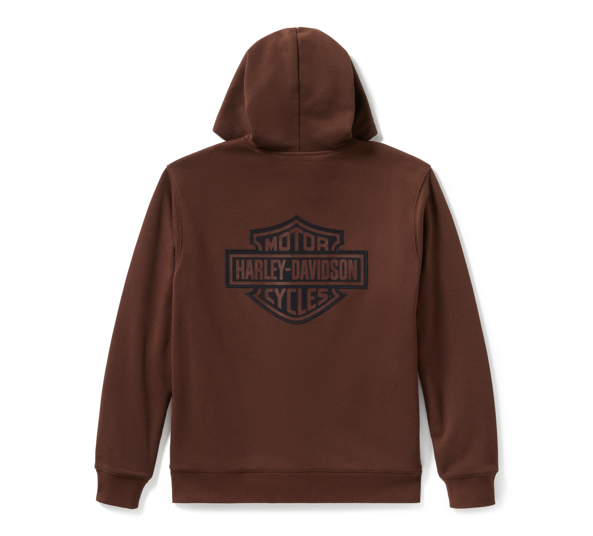 Men's Plaid Lined Zip Hoodie - Coffee