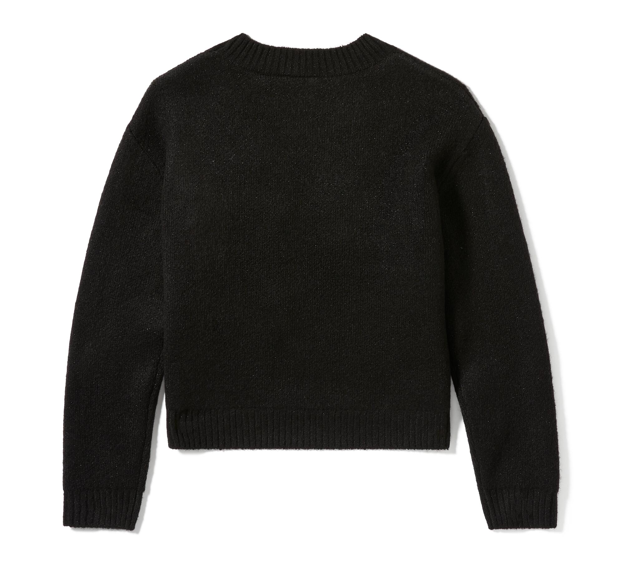 Women's Metallic Script Intarsia Sweater