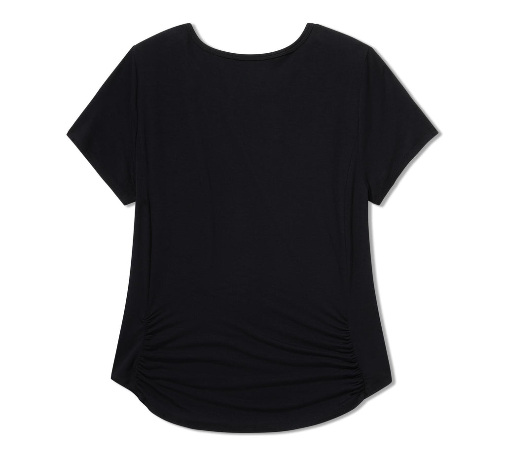 Women's Beveled Bar & Shield Bling Top - Harley Black