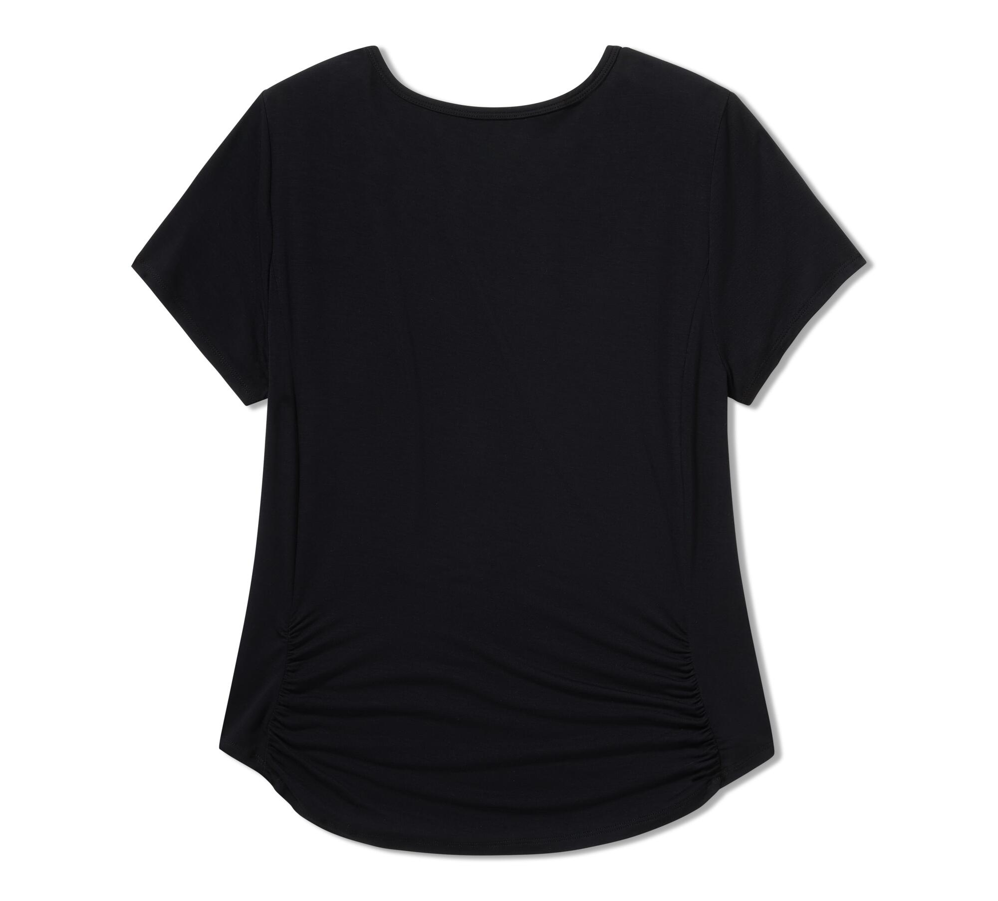 Women's Beveled Bar & Shield Bling Top - Harley Black