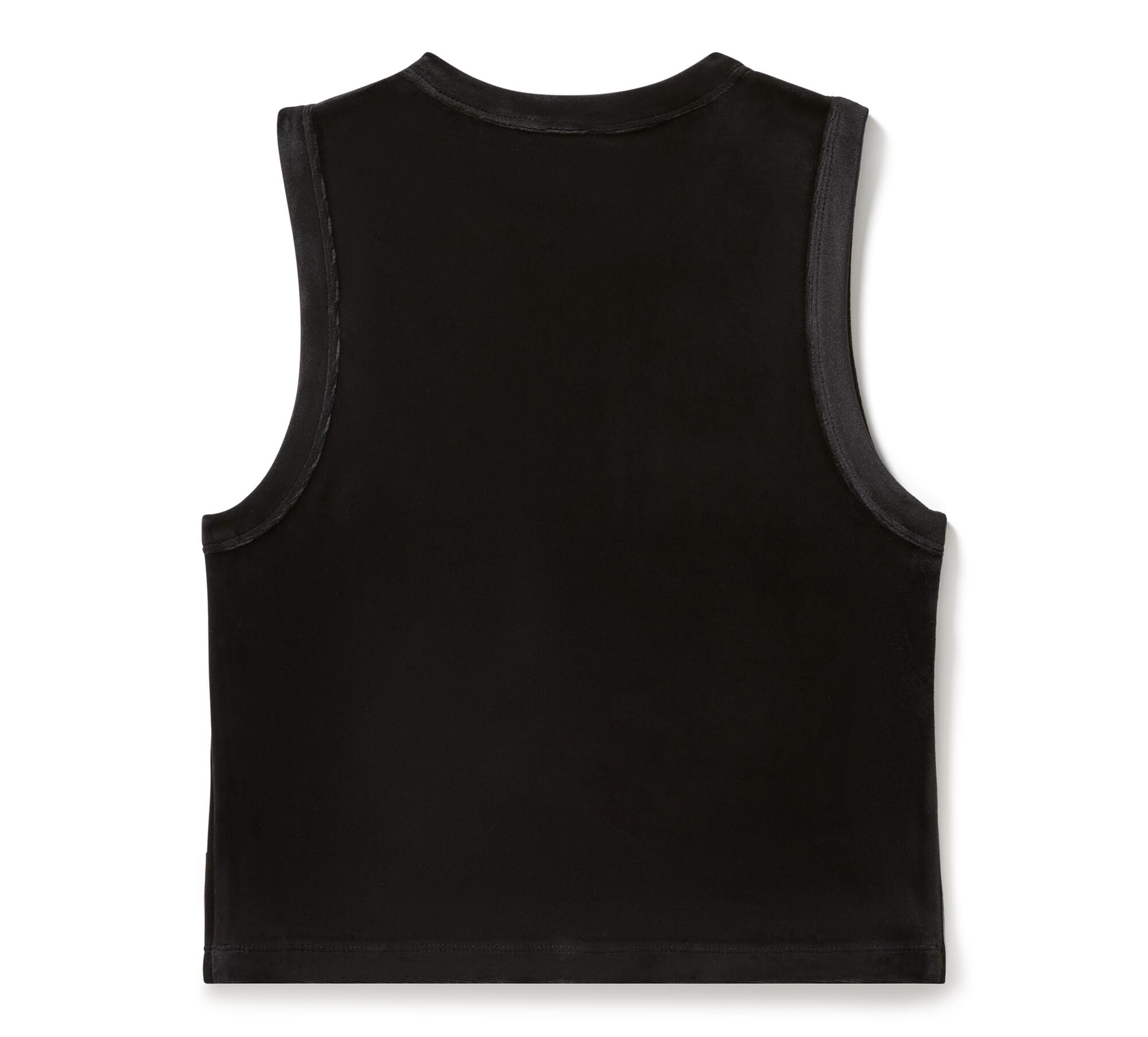 Women's Velour Crew Neck Tank - Harley Black