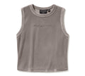 Women's Velour Crew Neck Tank - Cinder